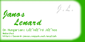 janos lenard business card